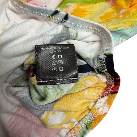 NORMA KAMALI RASHGUARD BODYSUIT WATERMELON SPLASH SIZE L ARTSY COLORFUL ZIP - Picture 6 of 8